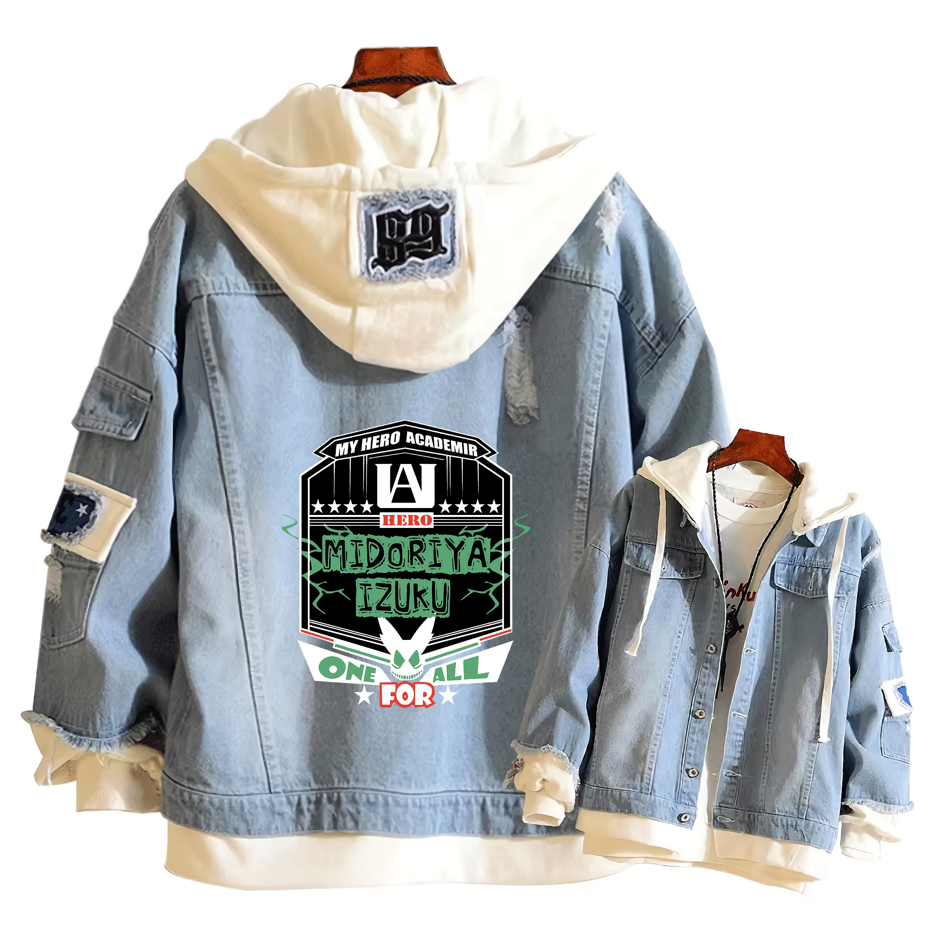Anime MHA Deku Midoriya Girls Loose Jeans Jacket Cartoon Print Hoodie Streetwear Couple Sweatshirts Demin Hooded Coats Outerwear
Anime MHA Deku Midoriya Girls Loose Jeans Jacket Cartoon Print Hoodie Streetwear Couple Sweatshirts Demin Hooded Coats Outerwear