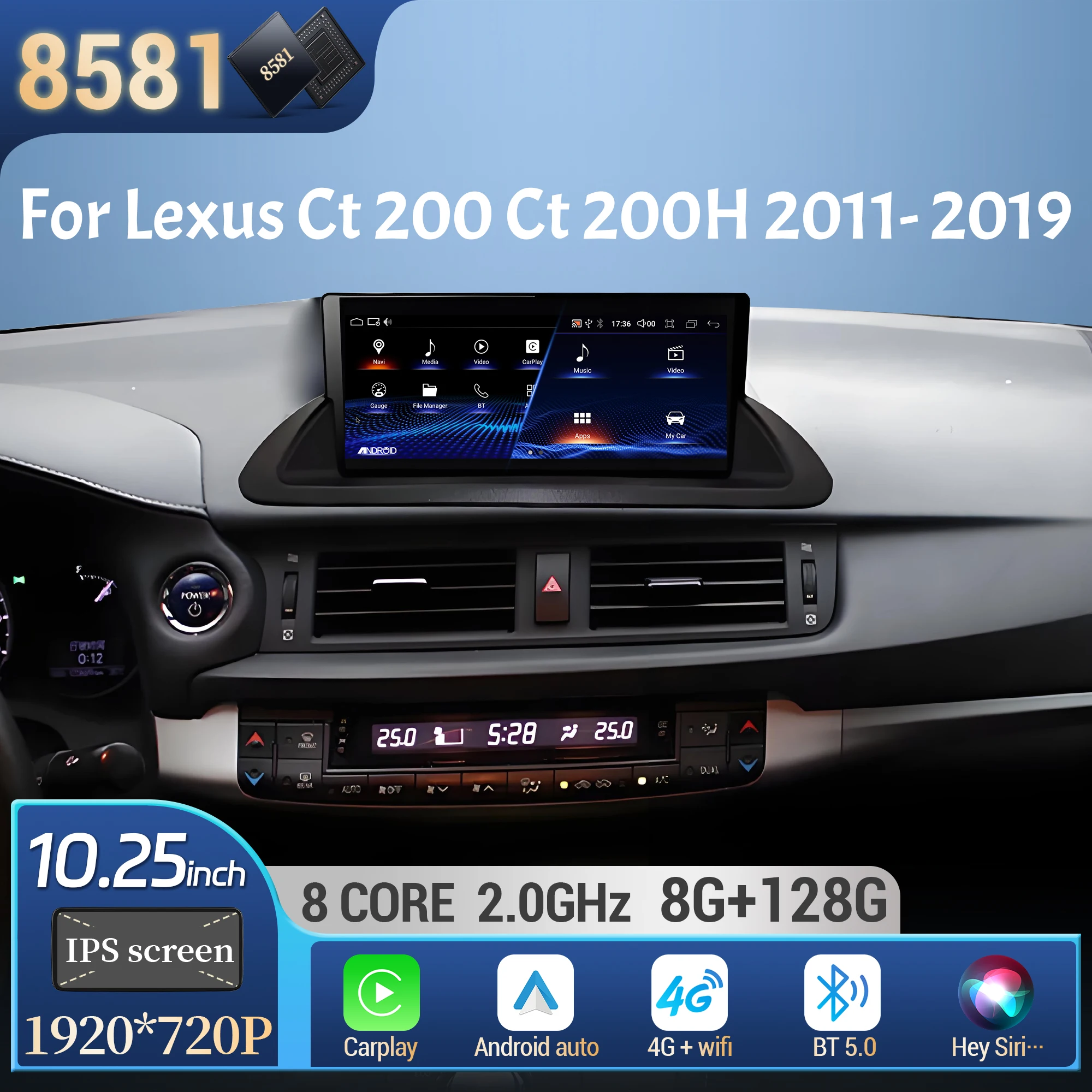 10,25 "Android 14 для Lexus Ct 200 Ct 200H 2011-2019 автомобильный радиоприемник мультимедийный видеоплеер навигация беспроводной Carplay 4G GPS экран
10,25 "Android 14 для Lexus Ct 200 Ct 200H 2011-2019 автомобильный радиоприемник мультимедийный видеоплеер навигация беспроводной Carplay 4G GPS экран