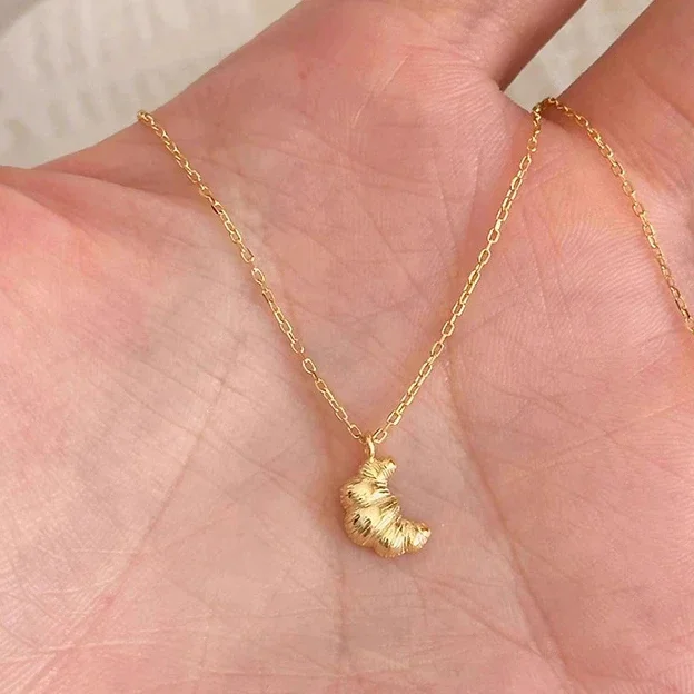 Real 925 Sterling Silver Croissant Pendant Chains Necklace for Women Trendy Food Fine Jewelry Minimalist Personality Accessories
Real 925 Sterling Silver Croissant Pendant Chains Necklace for Women Trendy Food Fine Jewelry Minimalist Personality Accessories
