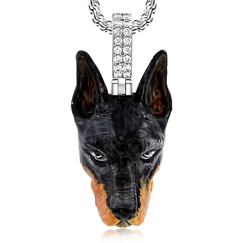 Hip-Hop Doberman Pendant Necklace for Men and Women Elegant Pet Puppy Jewelry Animal Accessories Memorial Gift for Dog Lovers
Hip-Hop Doberman Pendant Necklace for Men and Women Elegant Pet Puppy Jewelry Animal Accessories Memorial Gift for Dog Lovers