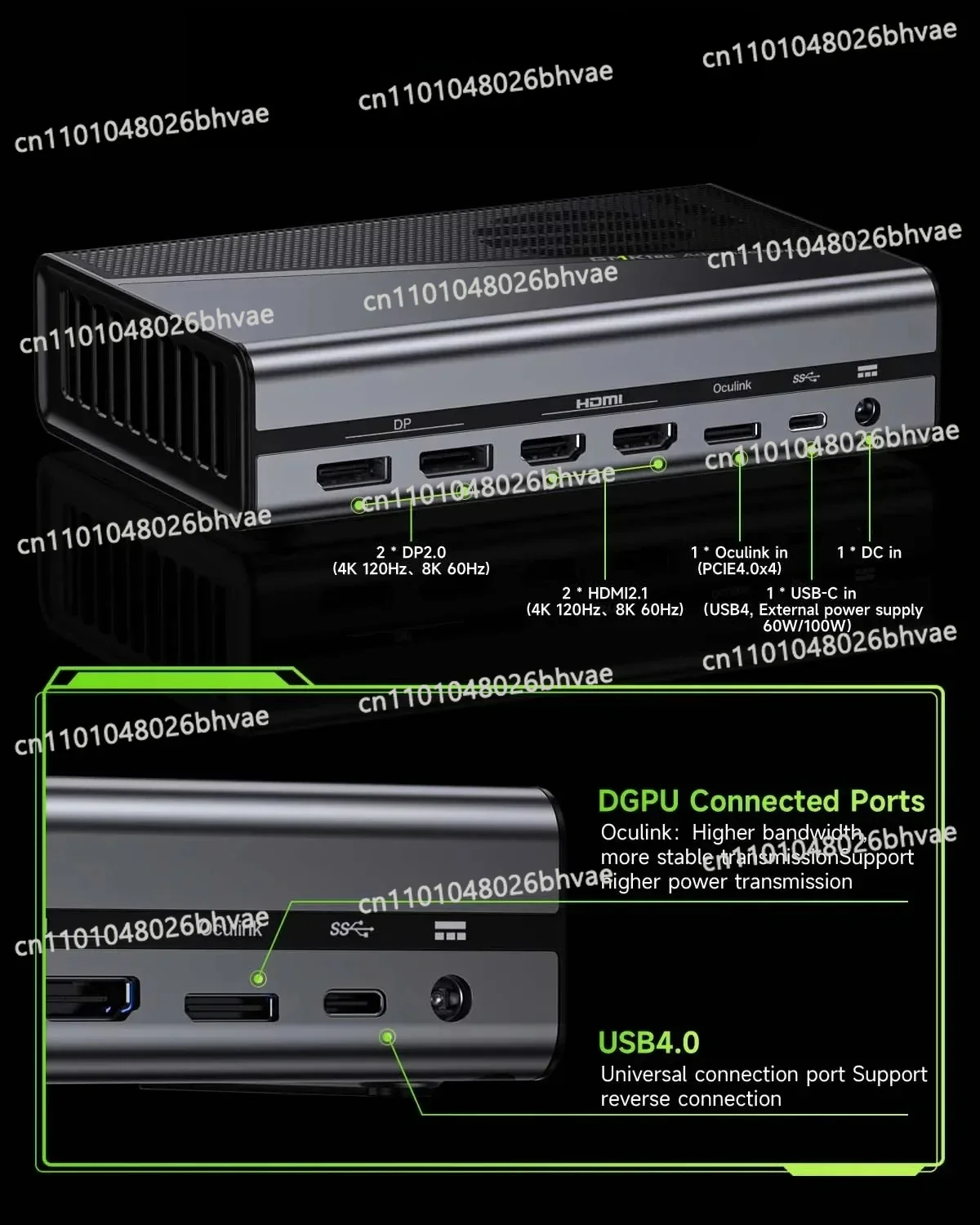 AD-GP1 Graphics Card AMD Radeon RX 7600M XT Oculink USB4 TYPE-C External GPU Docking Station Oculink eGPU Dock
AD-GP1 Graphics Card AMD Radeon RX 7600M XT Oculink USB4 TYPE-C External GPU Docking Station Oculink eGPU Dock