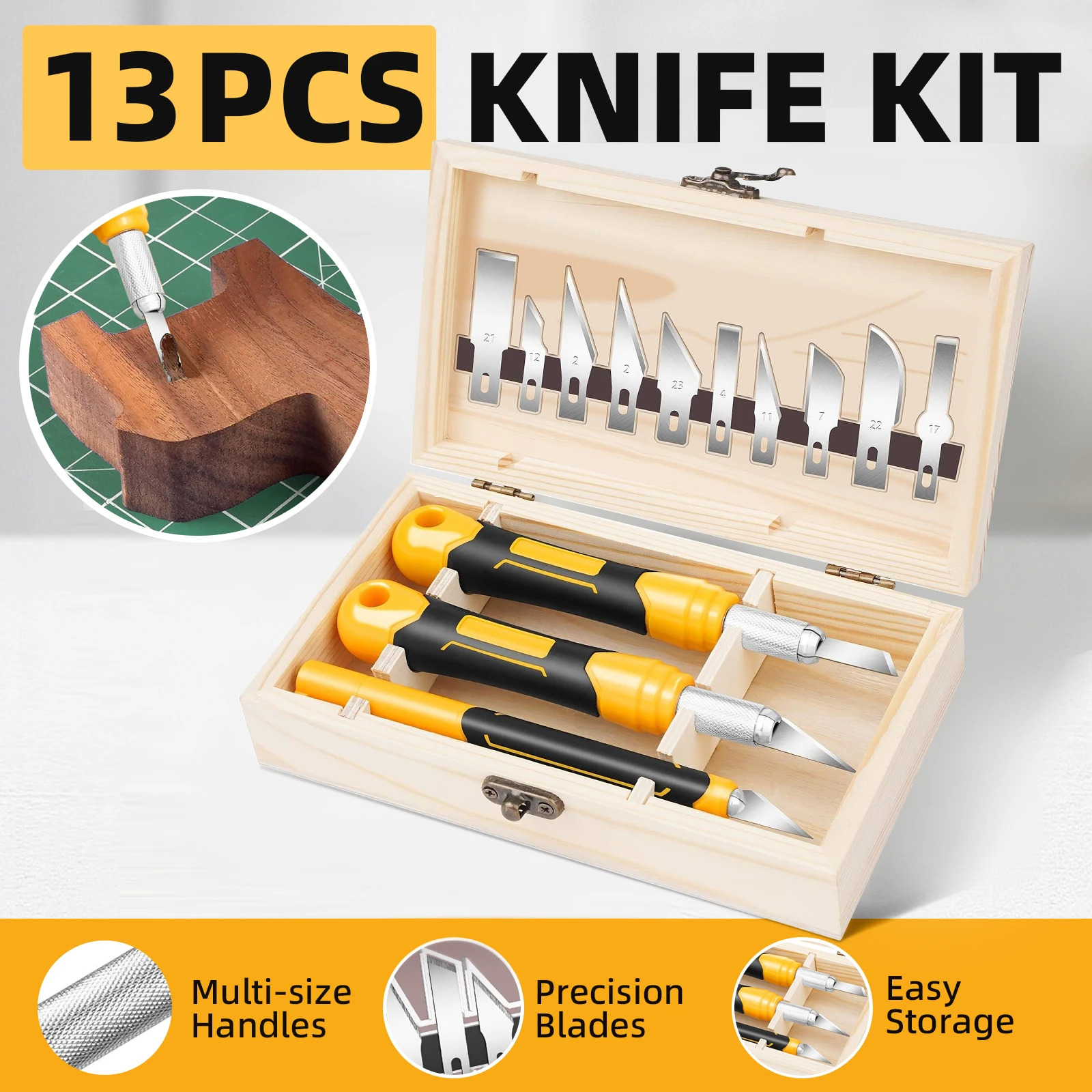 Набор ножей Exacto из 13 предметов, прецизионный нож из 3 предметов с 10 лезвиями, нож для рукоделия, точный нож
Набор ножей Exacto из 13 предметов, прецизионный нож из 3 предметов с 10 лезвиями, нож для рукоделия, точный нож