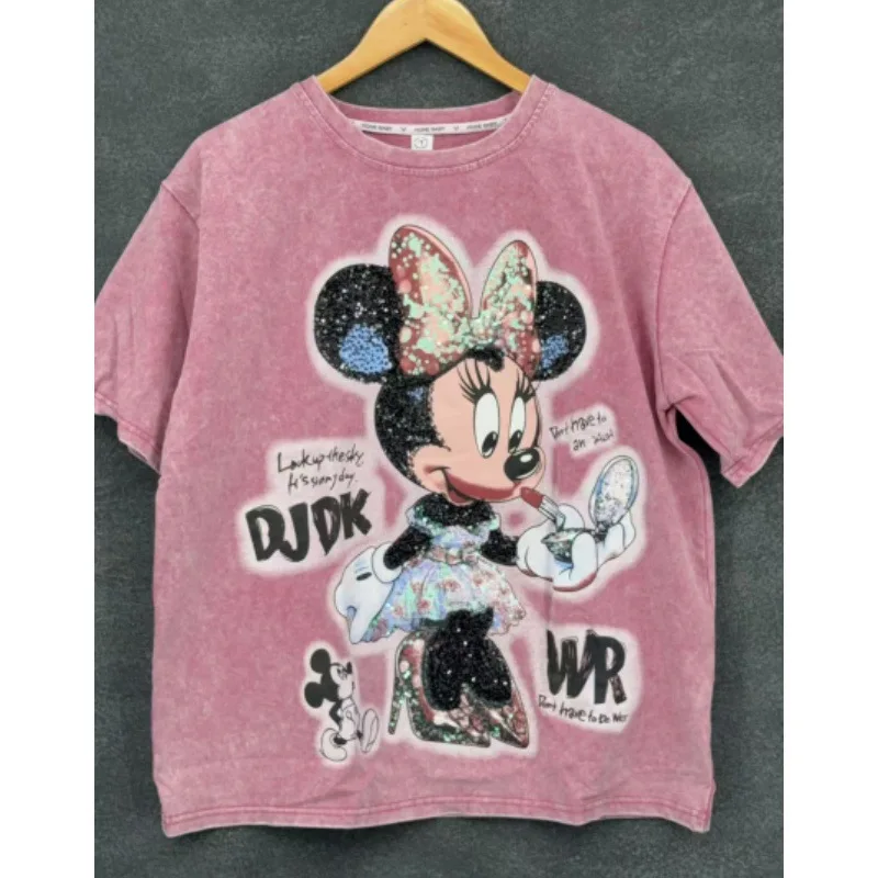 2-300 Jin Women's Heavy Sequin Mickey Printed Letter Pure Cotton Street-Style Short-Sleeve T-Shirt
2-300 Jin Women's Heavy Sequin Mickey Printed Letter Pure Cotton Street-Style Short-Sleeve T-Shirt