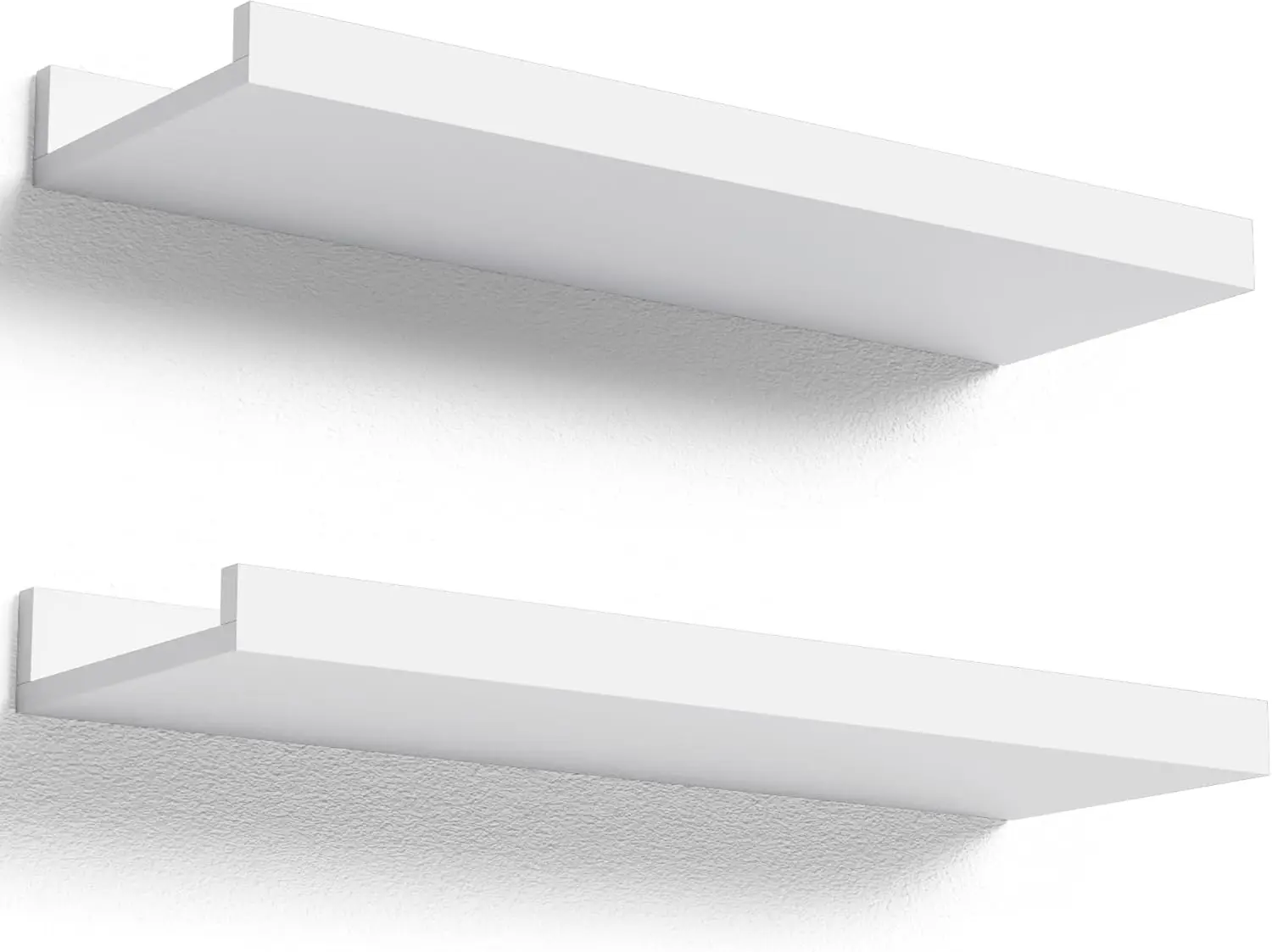 Floating Shelves Set of 2, White Wall Mounted Shelves for Bedroom Living Room, Display Ledge with Lip, 15.74"W x 5.1"D
Floating Shelves Set of 2, White Wall Mounted Shelves for Bedroom Living Room, Display Ledge with Lip, 15.74"W x 5.1"D