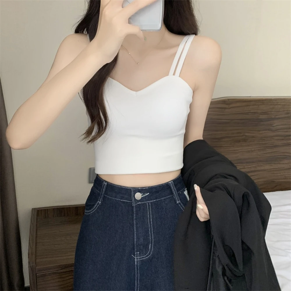 With Chest Cushion Korean Camisole Women Non Trace Solid Color Slim Fit Corset Slim Fit Tanks Suspender Vest Travel
With Chest Cushion Korean Camisole Women Non Trace Solid Color Slim Fit Corset Slim Fit Tanks Suspender Vest Travel