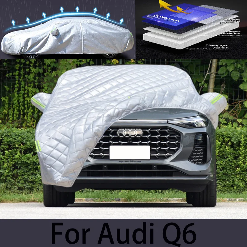 For AUDI Q6 car hail protection cover, auto rain protection, scratch protection, paint peeling protection, car clothing
For AUDI Q6 car hail protection cover, auto rain protection, scratch protection, paint peeling protection, car clothing