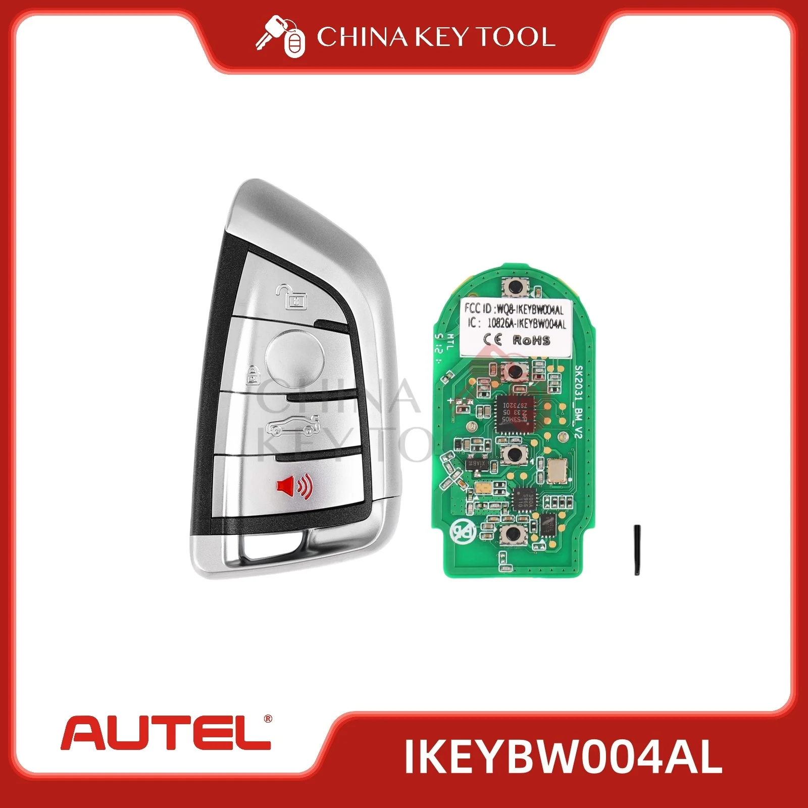 5PCS Autel IKEYBW004AL BW004ALUniversal Smart Key 4 Buttons For BMW For Autel Smart Key For KM100 IM508 IM608 KM100E
5PCS Autel IKEYBW004AL BW004ALUniversal Smart Key 4 Buttons For BMW For Autel Smart Key For KM100 IM508 IM608 KM100E