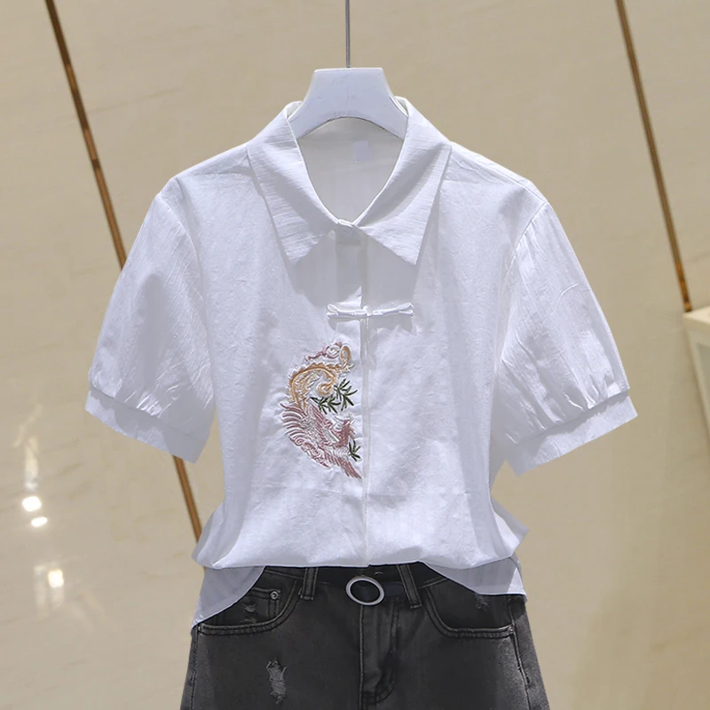 Retro Style Short Sleeve Cotton Shirt Women's Embroidered Shirt Summer New Arrival Elegant Versatile French Style Straig...
Retro Style Short Sleeve Cotton Shirt Women's Embroidered Shirt Summer New Arrival Elegant Versatile French Style Straig...