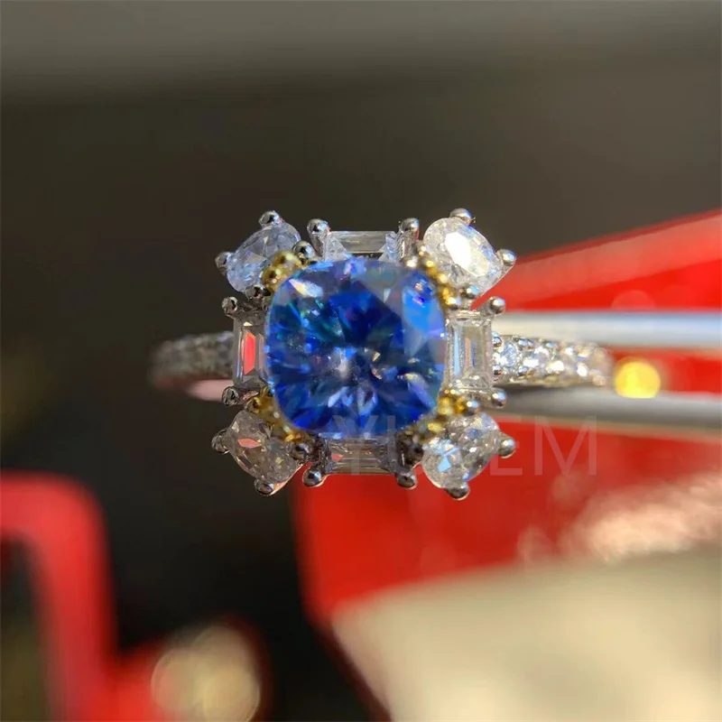 YULEM 1ct Bright Blue Moissanite Rings S925 Sterling Silve for Women White Gold Plated Engagement Fine Jewelry Pass Test
YULEM 1ct Bright Blue Moissanite Rings S925 Sterling Silve for Women White Gold Plated Engagement Fine Jewelry Pass Test