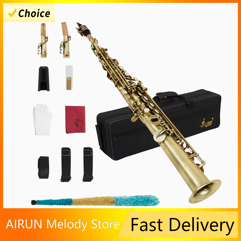 SLADE Soprano Saxophone Straight Tube Bb Bronze Tube Body Saxophone Blue Antique Saxophone Suitable for Beginners to Practice
SLADE Soprano Saxophone Straight Tube Bb Bronze Tube Body Saxophone Blue Antique Saxophone Suitable for Beginners to Practice