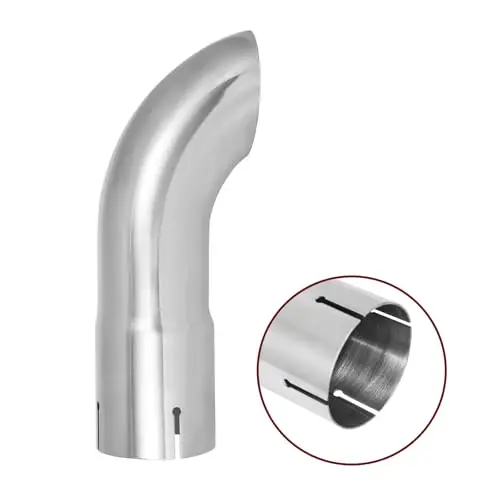Polished 3 Inch Stainless Steel Turndown Exhaust Tip, Universal Bolt-On Tailpipe End, 10.5 Inch Length, 1.25mm Wall Thickness
Polished 3 Inch Stainless Steel Turndown Exhaust Tip, Universal Bolt-On Tailpipe End, 10.5 Inch Length, 1.25mm Wall Thickness