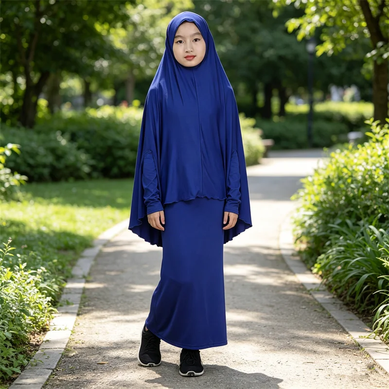 Muslim Kids Girls Khimar Abayas Eid Hooded Hijab Dress Abaya Overhead Prayer Garment Islam Child Clothing Niqab Robe Kaftan Set
Muslim Kids Girls Khimar Abayas Eid Hooded Hijab Dress Abaya Overhead Prayer Garment Islam Child Clothing Niqab Robe Kaftan Set