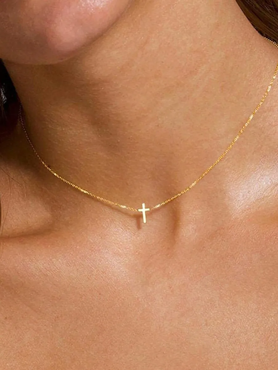 Women's Gold Cross Necklace, Minimalist Religious Jewelry, Suitable For Daily Or Outdoor Wear, Christian Women's Gift
Women's Gold Cross Necklace, Minimalist Religious Jewelry, Suitable For Daily Or Outdoor Wear, Christian Women's Gift