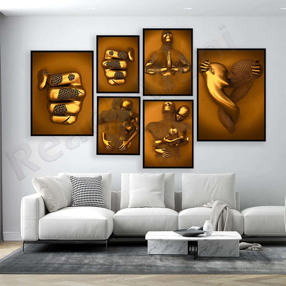 Two Punch, Gold Canvas Metal Figure Sculpture Art Canvas Painting Wall Art Romantic Picture Poster For Living Room Home Decor
Two Punch, Gold Canvas Metal Figure Sculpture Art Canvas Painting Wall Art Romantic Picture Poster For Living Room Home Decor