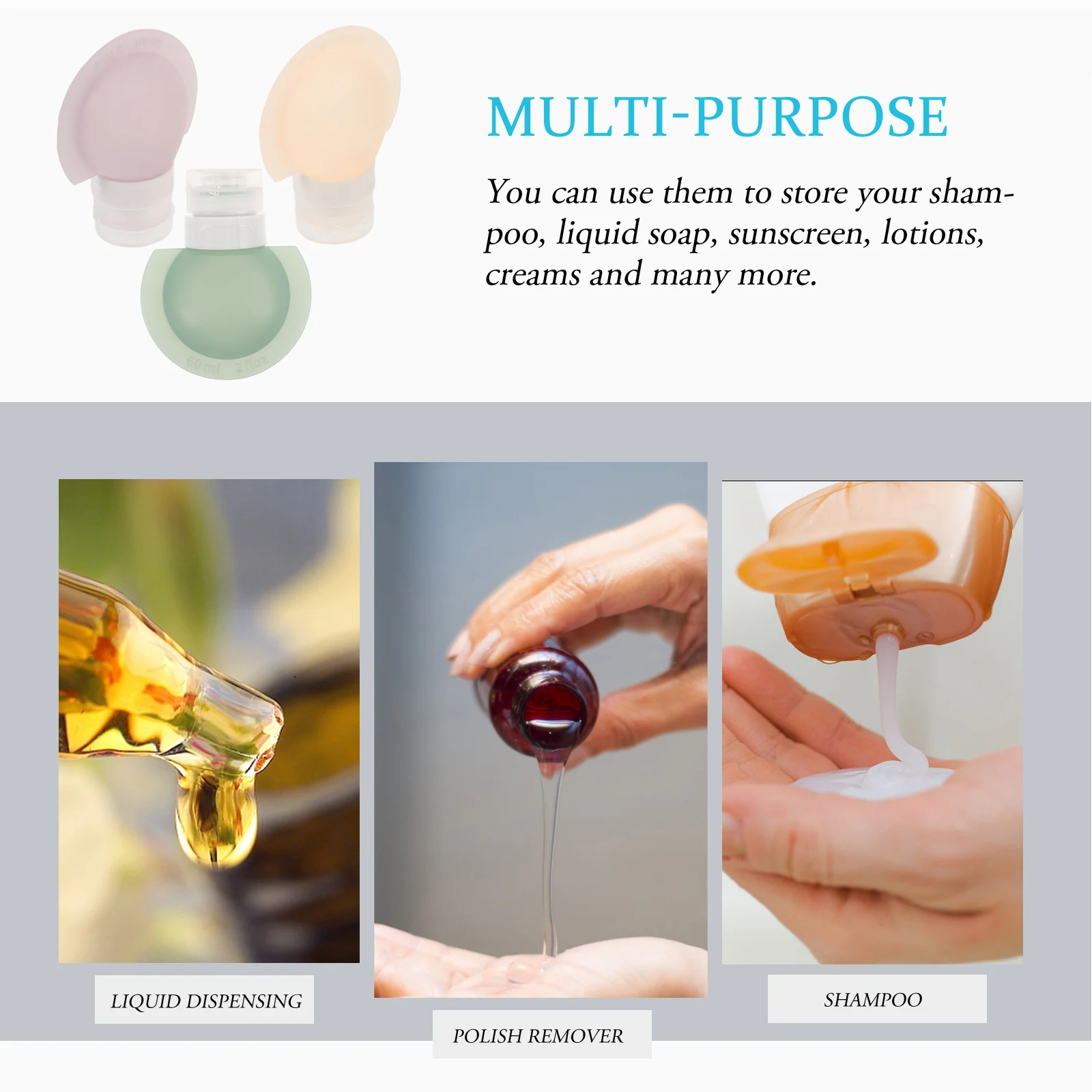 3pcs Silicone Bottles 90ml Shampoo Travel Toiletry Containers Containers Toiletry Kit Refillable Portable Leak Proof Storage
3pcs Silicone Bottles 90ml Shampoo Travel Toiletry Containers Containers Toiletry Kit Refillable Portable Leak Proof Storage