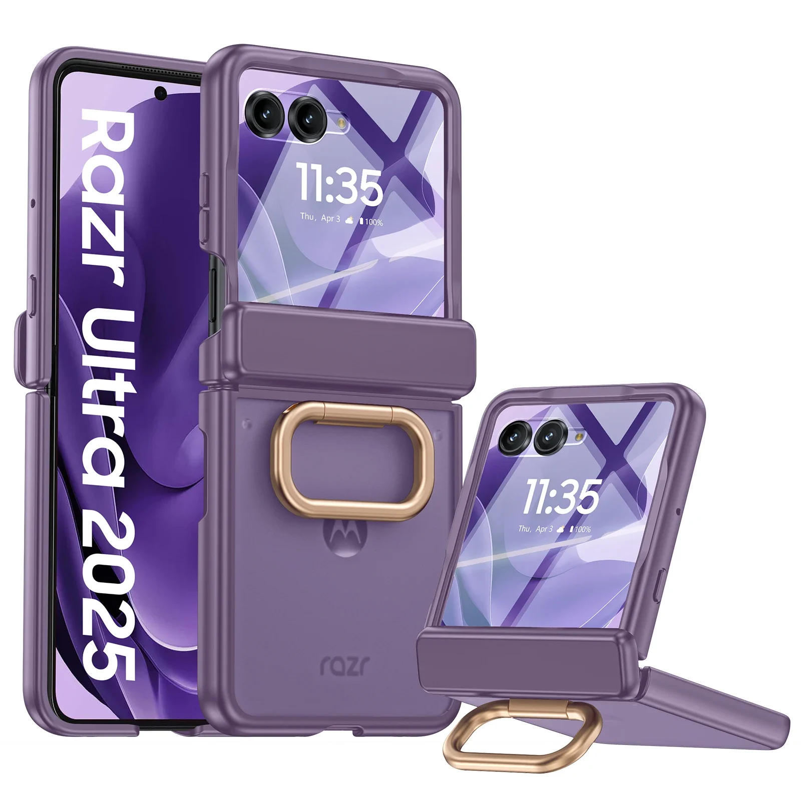 for Motorola Razr Ultra 2025 Phone Case with Kickstand,Hinge Protection,Screen Protector,Matte PC Shockproof Phone Case-Purple
for Motorola Razr Ultra 2025 Phone Case with Kickstand,Hinge Protection,Screen Protector,Matte PC Shockproof Phone Case-Purple