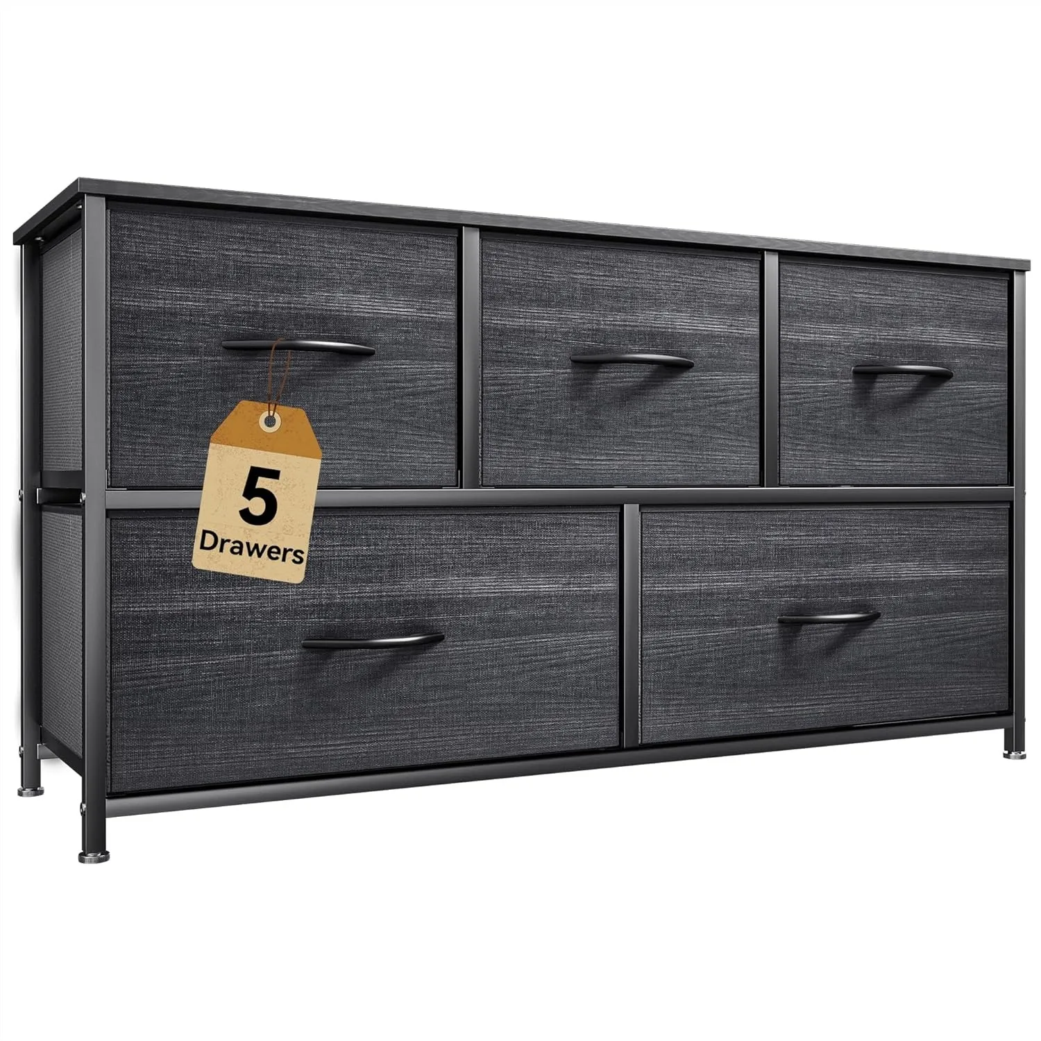 DWVO Dresser with 5 Drawers - Fabric Storage Tower, Organizer Unit for Bedroom, Closet, Living Room - Sturdy Steel Frame, Wooden
DWVO Dresser with 5 Drawers - Fabric Storage Tower, Organizer Unit for Bedroom, Closet, Living Room - Sturdy Steel Frame, Wooden