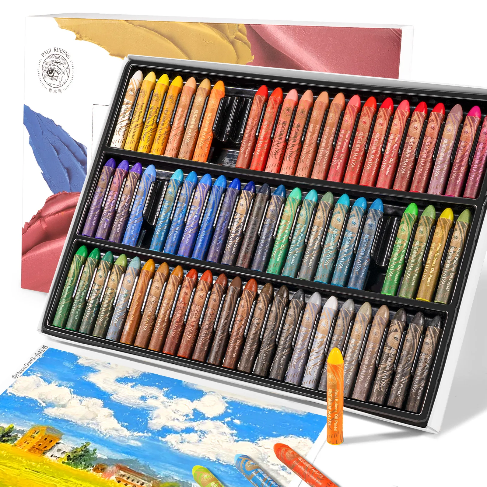 Paul Rubens Haiya Oil Pastels Soft and Vibrant Bullet Head Oil Crayons, Suitable for Artists, Beginners, Students and Kids
Paul Rubens Haiya Oil Pastels Soft and Vibrant Bullet Head Oil Crayons, Suitable for Artists, Beginners, Students and Kids