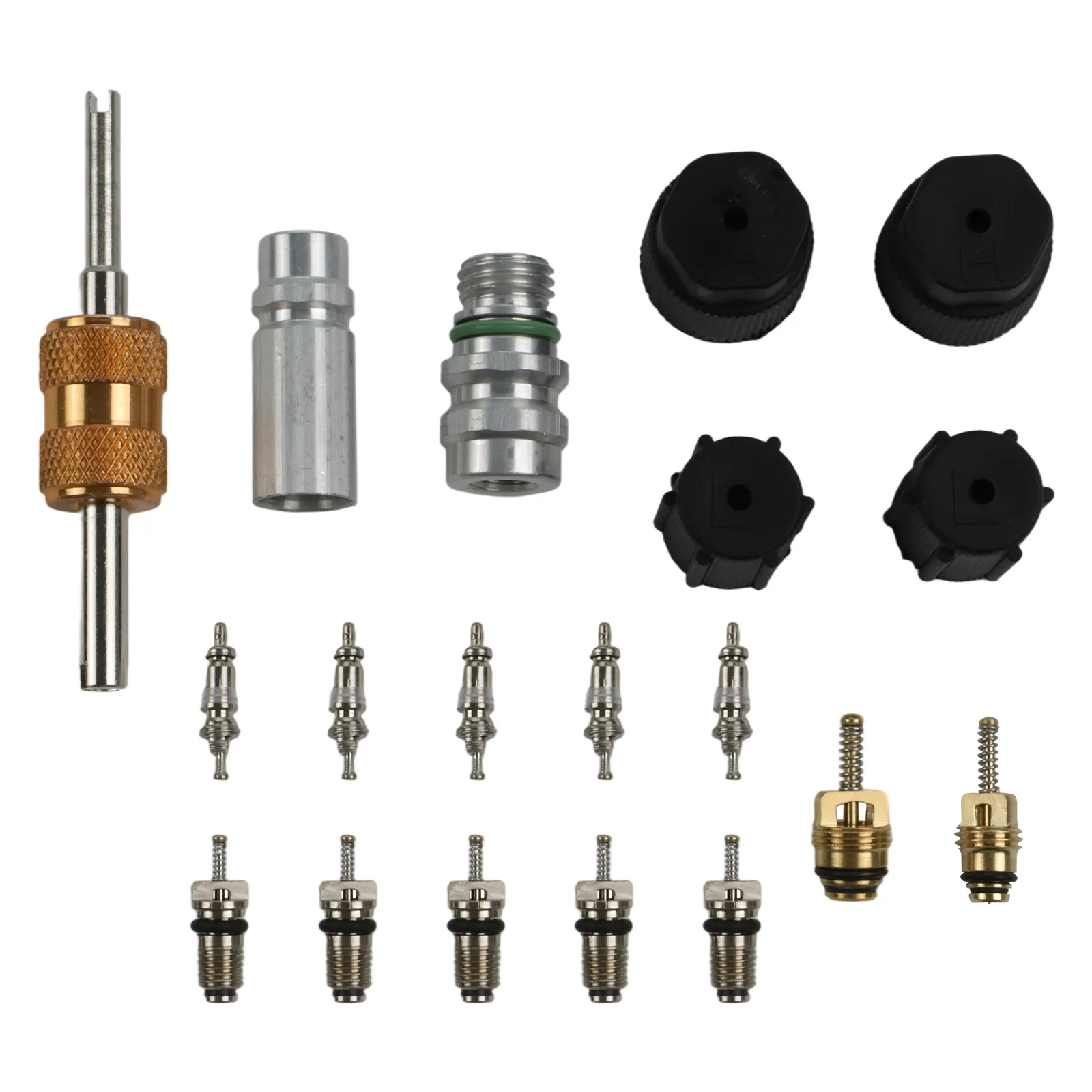19PCS Air Conditioning Valve Core Kits For R134a Valve Core AC Service Ports Seals Replacement Parts Car Accessories
19PCS Air Conditioning Valve Core Kits For R134a Valve Core AC Service Ports Seals Replacement Parts Car Accessories