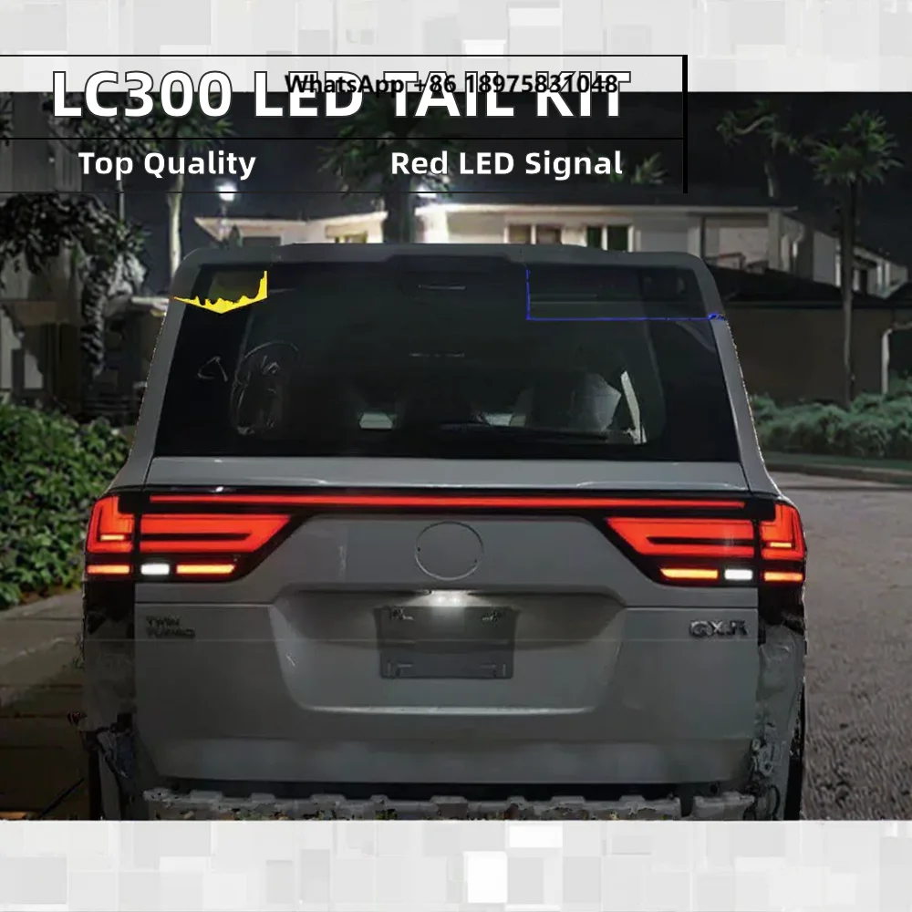 2022-2023 forToyota Land Cruiser LC300 LED Rear Tail Assembly with Blue Through Lights New Condition Red Lens Color
2022-2023 forToyota Land Cruiser LC300 LED Rear Tail Assembly with Blue Through Lights New Condition Red Lens Color