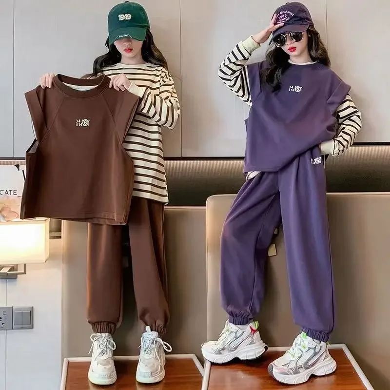 Girls Spring Autumn Casual 3pcs Vest+Long Sleeve Sweatshirt+Pants Sports Suits 4-14 Years Teenage Kids Leisure Clothes Sets
Girls Spring Autumn Casual 3pcs Vest+Long Sleeve Sweatshirt+Pants Sports Suits 4-14 Years Teenage Kids Leisure Clothes Sets