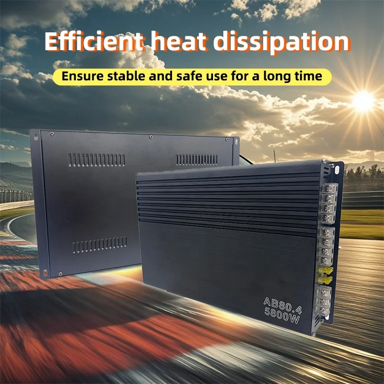 High Quality Class AB Car Amplifier 5800W RMS Power 4ohm 4 Channel Aluminium Alloy Model 904T
High Quality Class AB Car Amplifier 5800W RMS Power 4ohm 4 Channel Aluminium Alloy Model 904T
