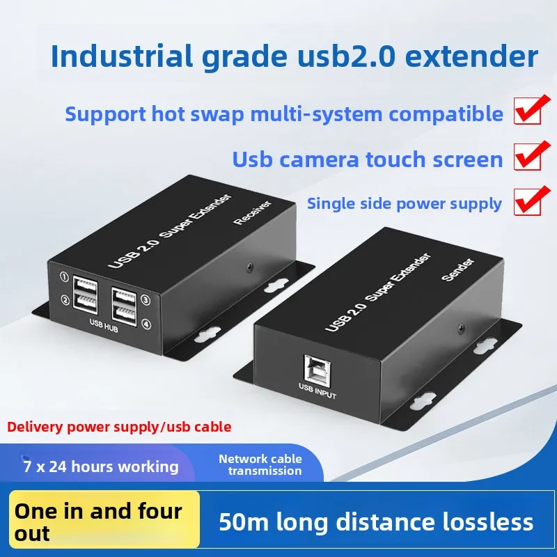 Super USB 2.0 Extender Via Rj45 CAT6 Cable 50m 4 Port USB2.0 Hub Adapter for PC Webcam USB Camera Printer U Disk Keyboard Mouse
Super USB 2.0 Extender Via Rj45 CAT6 Cable 50m 4 Port USB2.0 Hub Adapter for PC Webcam USB Camera Printer U Disk Keyboard Mouse