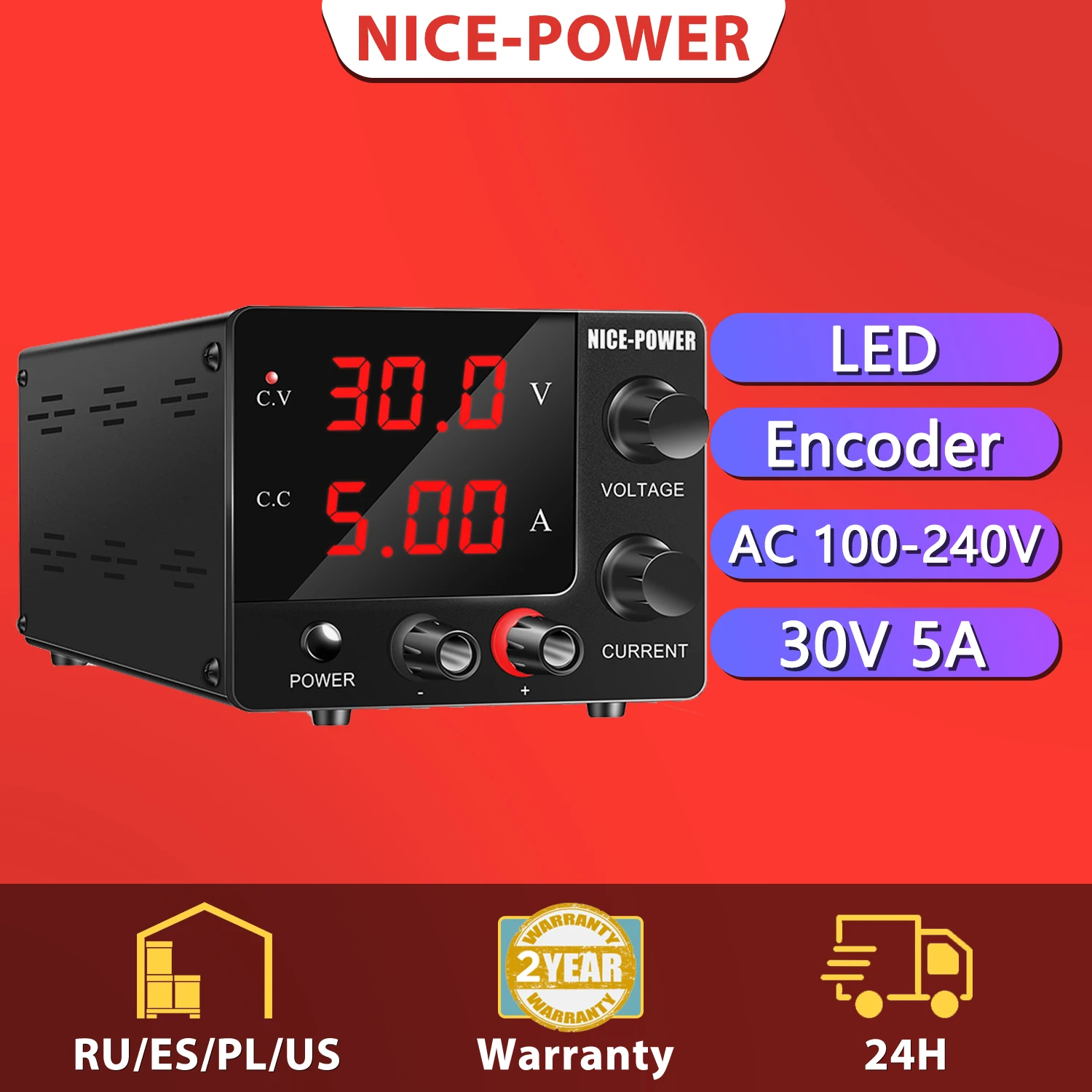 Nice-power SPS-E305 Mini DC Power Supply 30V 5A 150W Portable Encoder Adjustable Power Source for AC 110V and 220V Phone Repair
Nice-power SPS-E305 Mini DC Power Supply 30V 5A 150W Portable Encoder Adjustable Power Source for AC 110V and 220V Phone Repair