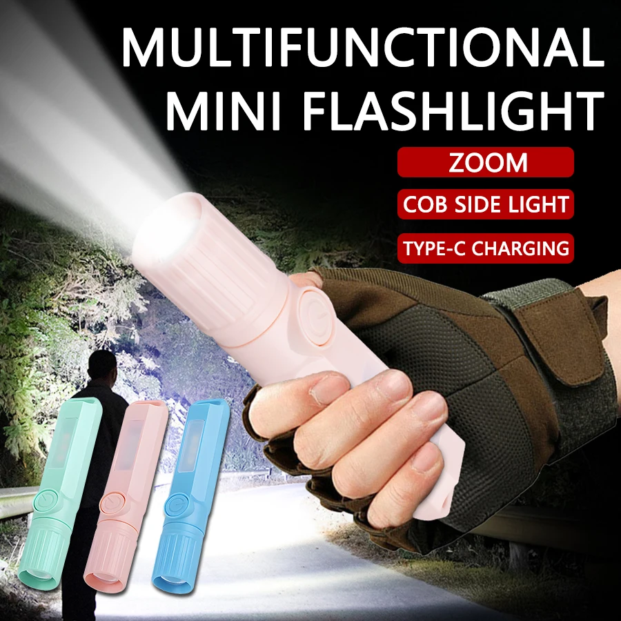 Portable Strong Light LED Flashlight Telescopic Zoom 4 Lighting Modes Working Light Type-c Rechargeable Outdoor Camping Light
Portable Strong Light LED Flashlight Telescopic Zoom 4 Lighting Modes Working Light Type-c Rechargeable Outdoor Camping Light