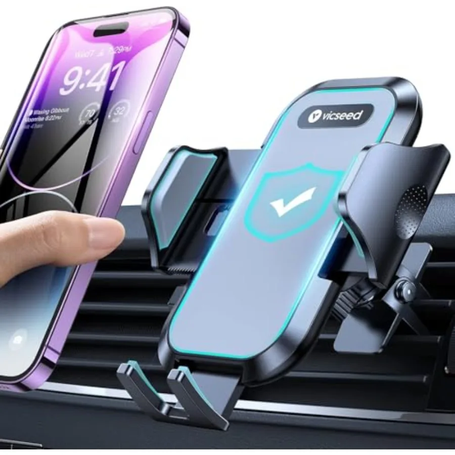 Ultra Stable Car Phone Holder Mount with Double Lock Metal Clip for Universal Air Vent Compatible with All Smartphones Includin
Ultra Stable Car Phone Holder Mount with Double Lock Metal Clip for Universal Air Vent Compatible with All Smartphones Includin