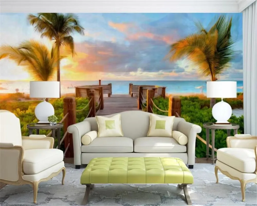 Custom size wallpaper photo Tropical beach coastal coconut tree Wooden bridge landscape background wall Home decor 3d wallpaper
Custom size wallpaper photo Tropical beach coastal coconut tree Wooden bridge landscape background wall Home decor 3d wallpaper