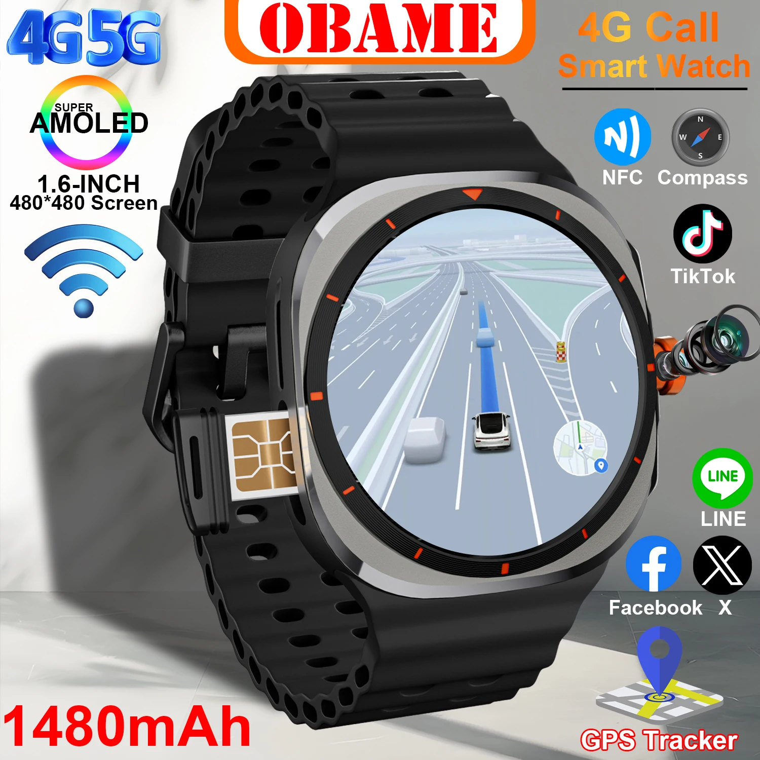 4G Call Smart Watch Men Women 1480mAh 480*480 AMOLED Screen SmartWatch Support SIM card WIFI NFC GPS Compass Sports Smartwatch
4G Call Smart Watch Men Women 1480mAh 480*480 AMOLED Screen SmartWatch Support SIM card WIFI NFC GPS Compass Sports Smartwatch