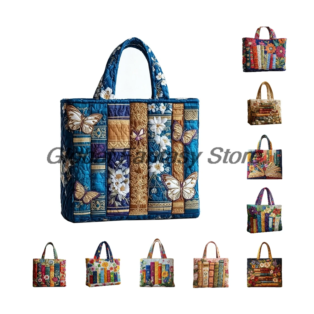 Lady's Book Lover Quilted Tote Bohemia Style Floral Print Shoulder Bag Casual HandBag Women Daily Shopping Bags
Lady's Book Lover Quilted Tote Bohemia Style Floral Print Shoulder Bag Casual HandBag Women Daily Shopping Bags