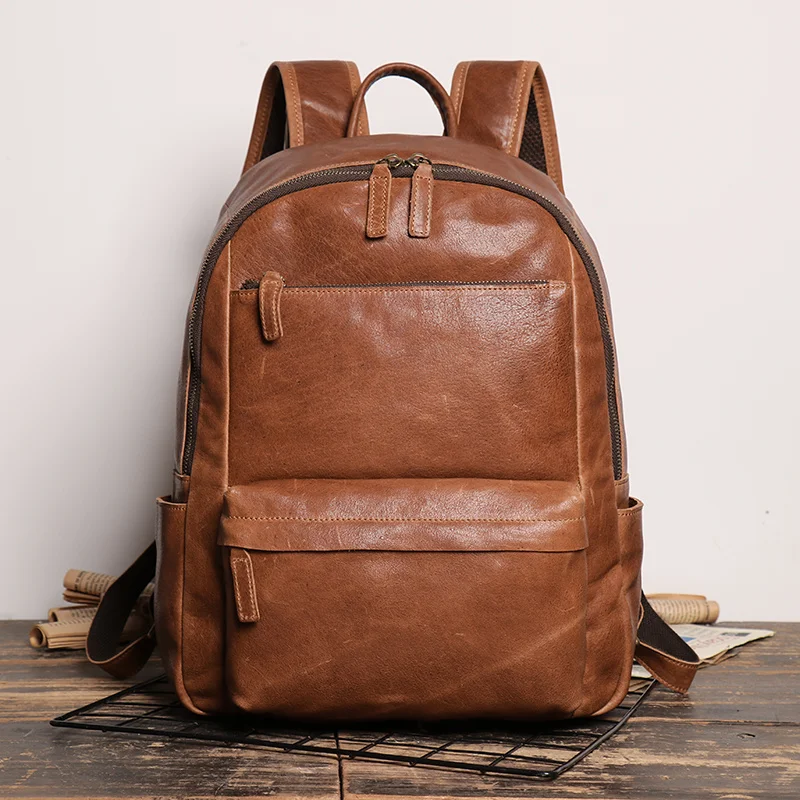 Vintage Men and Ladies Outdoor Travel Backpack School Book Cowhide Brown Zipper 14 Inch Computer Notebook Bag
Vintage Men and Ladies Outdoor Travel Backpack School Book Cowhide Brown Zipper 14 Inch Computer Notebook Bag