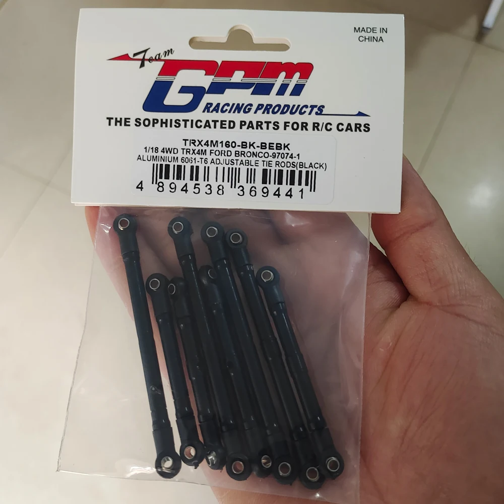 GPM Metal Adjustable Full Set Tie Rod Links 9742R 9749 for Traxxas 1/18 4WD TRX4M TRX-4M Ford BRONCO Land Rover Defender RC Cars
GPM Metal Adjustable Full Set Tie Rod Links 9742R 9749 for Traxxas 1/18 4WD TRX4M TRX-4M Ford BRONCO Land Rover Defender RC Cars