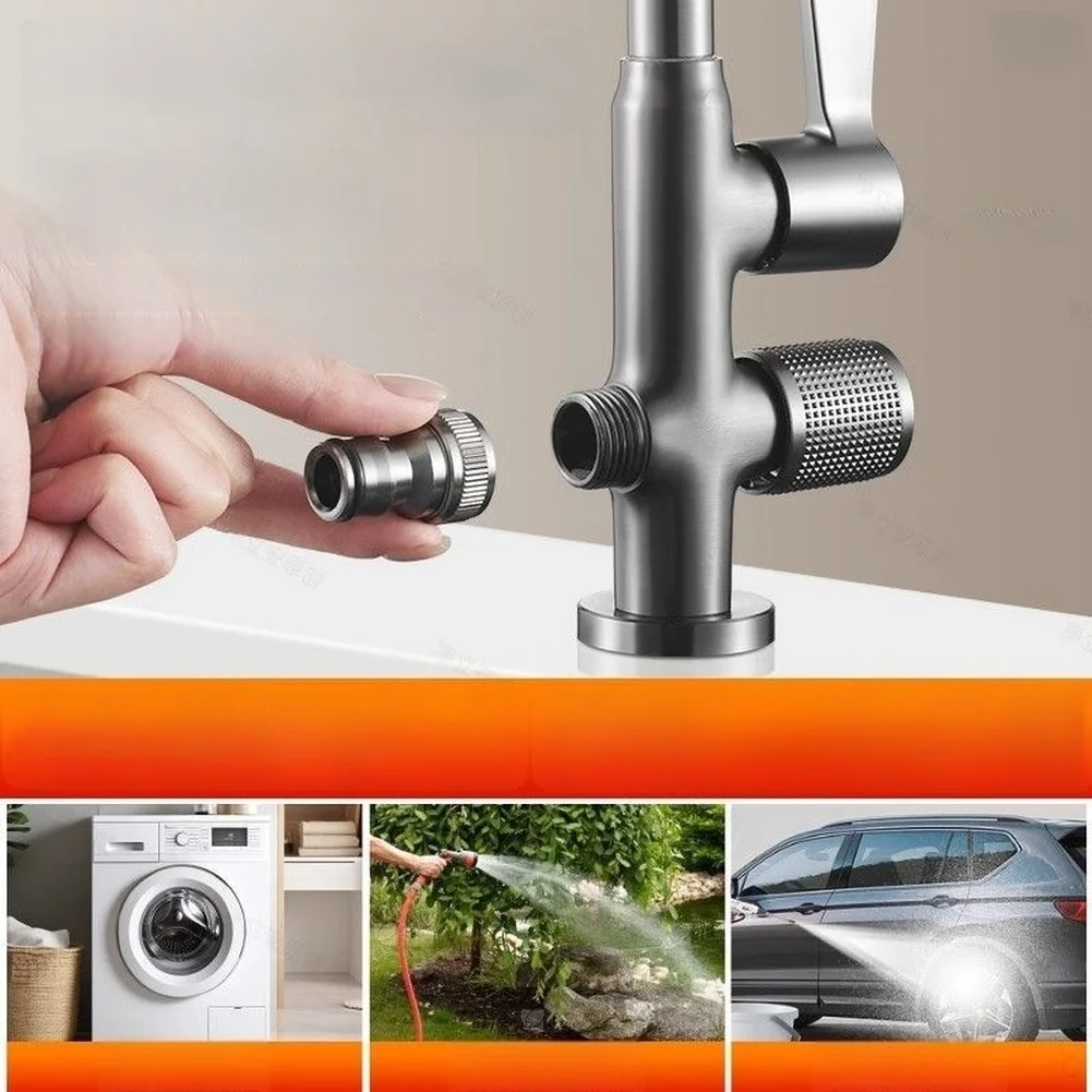 Kitchen Faucets 1 Inlet 2 Outlet Kitchen Sink Faucet Dual Control Rotatable Single Cold Water Tap Deck Mounted Outdoor Faucet
Kitchen Faucets 1 Inlet 2 Outlet Kitchen Sink Faucet Dual Control Rotatable Single Cold Water Tap Deck Mounted Outdoor Faucet