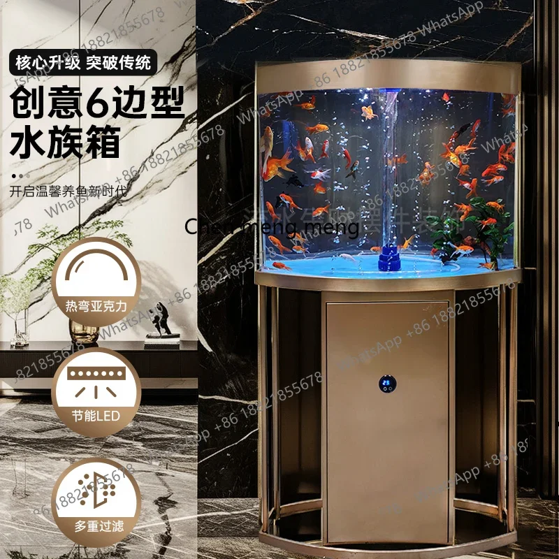 Hot sales Stainless steel base screen partition fish tank living room large entrance water-free acrylic double arc bottom filter
Hot sales Stainless steel base screen partition fish tank living room large entrance water-free acrylic double arc bottom filter