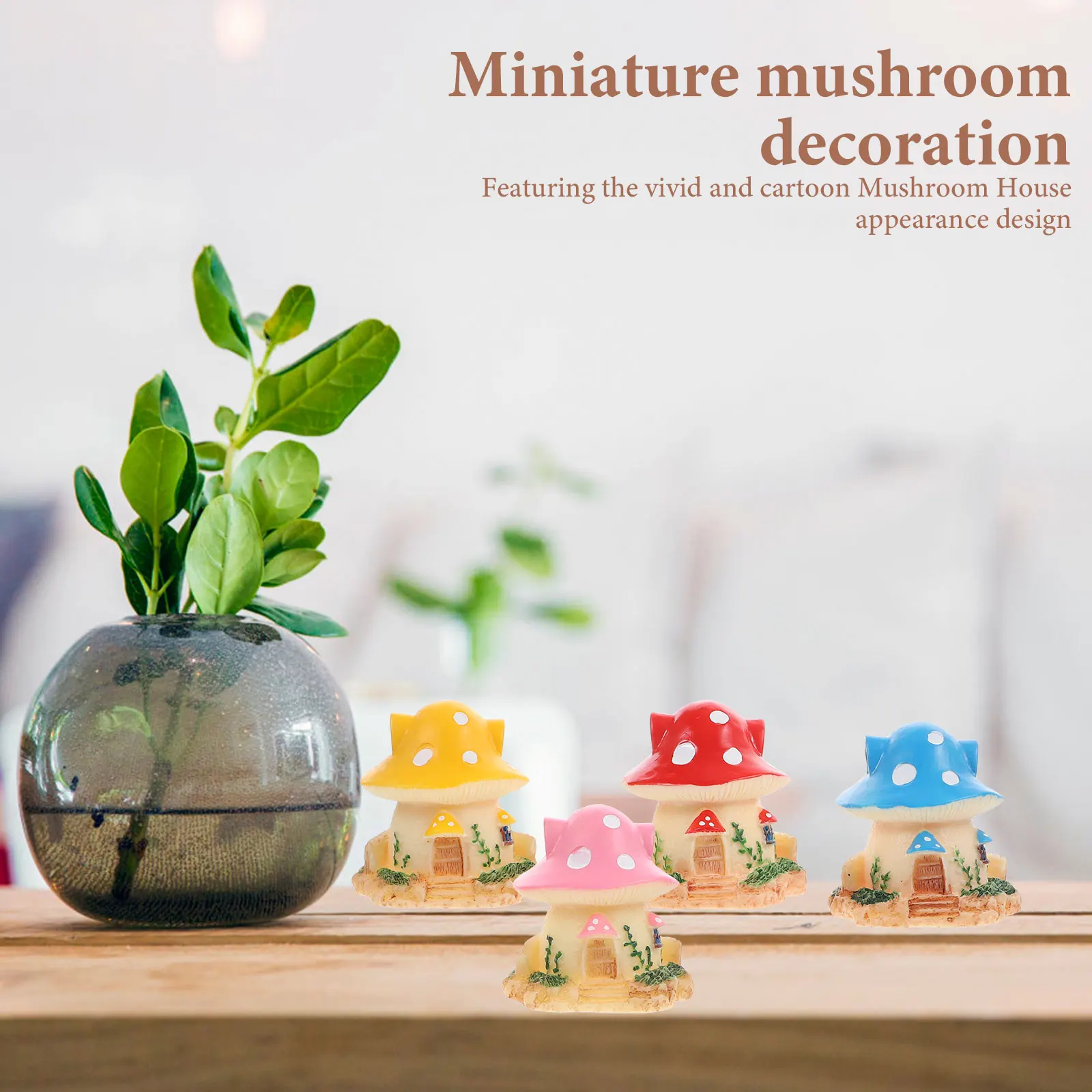4pcs Resin Mushroom House Figurines Cartoon Decoration Garden Accessories Landscape Statues Desktop Home Decor
4pcs Resin Mushroom House Figurines Cartoon Decoration Garden Accessories Landscape Statues Desktop Home Decor