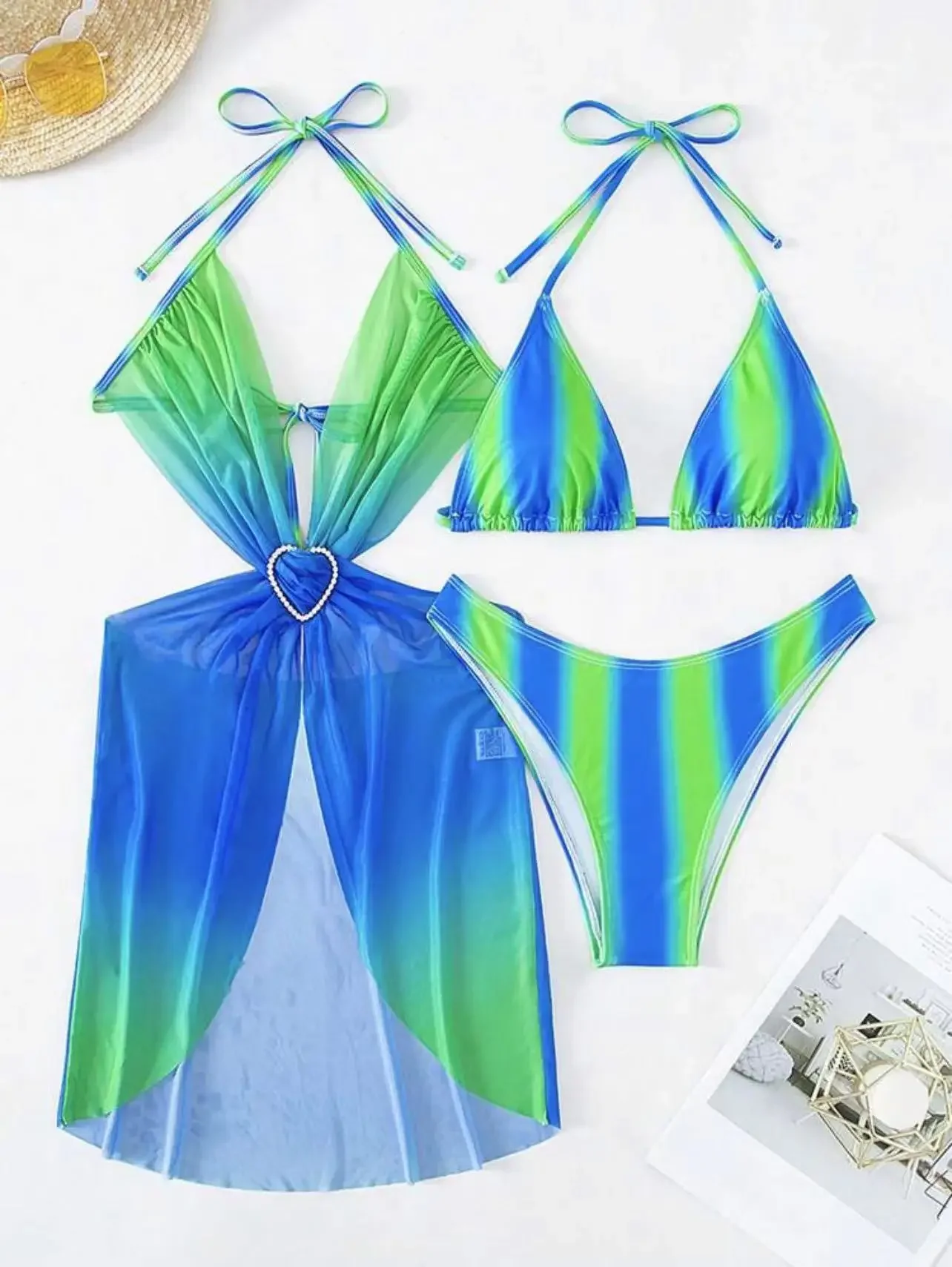 3 Pieces Rainbow Gradient Bikini Set 2025 Swimsuit Women Cut Out Cover Up Dress Swimwear Luxury Hearter Rhinestone Bathing Suits
3 Pieces Rainbow Gradient Bikini Set 2025 Swimsuit Women Cut Out Cover Up Dress Swimwear Luxury Hearter Rhinestone Bathing Suits