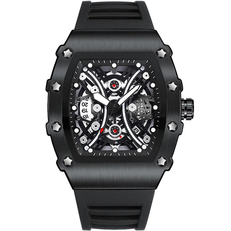 Men's Silicone Wristwatch Night Light Fashion Sports Watch Barrel Shape Trendy Timepiece
Men's Silicone Wristwatch Night Light Fashion Sports Watch Barrel Shape Trendy Timepiece