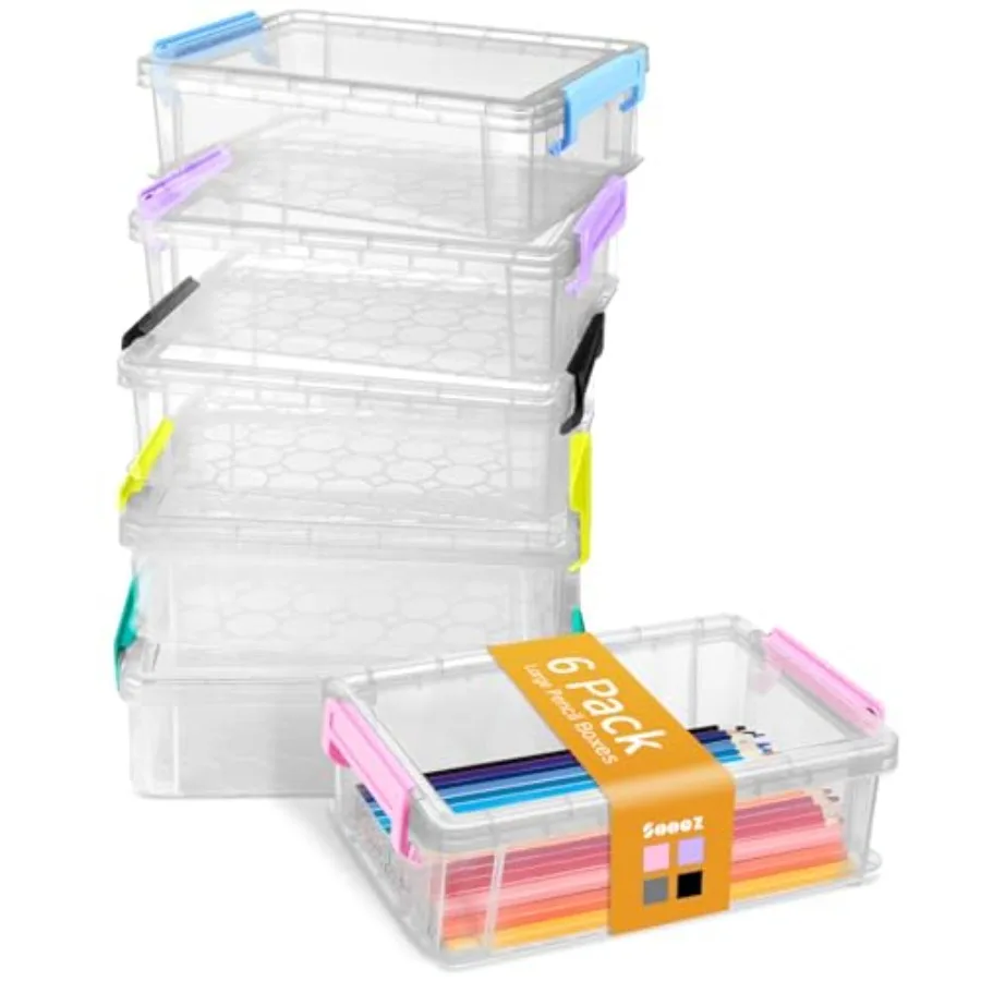6 Pack Extra Pencil Box, Plastic Hard Pencil Case Crayon Box Bulk, Clear Marker Organizer Plastic Containers with Lid, Stackabl
6 Pack Extra Pencil Box, Plastic Hard Pencil Case Crayon Box Bulk, Clear Marker Organizer Plastic Containers with Lid, Stackabl