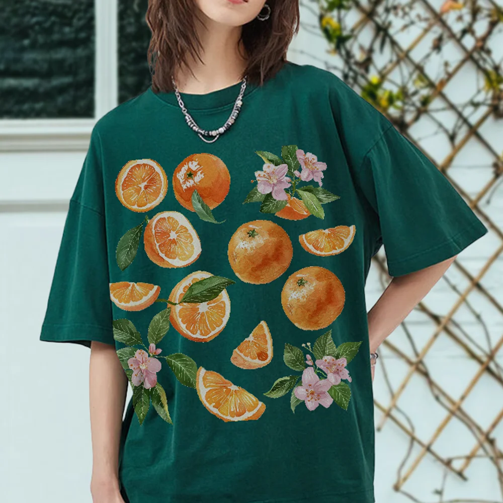 Summer 2025 Fruit Orange Print Women's T-Shirt Oversized Loose Crew Neck Unisex Short Sleeve Comfortable Cool Tee Casual Top
Summer 2025 Fruit Orange Print Women's T-Shirt Oversized Loose Crew Neck Unisex Short Sleeve Comfortable Cool Tee Casual Top