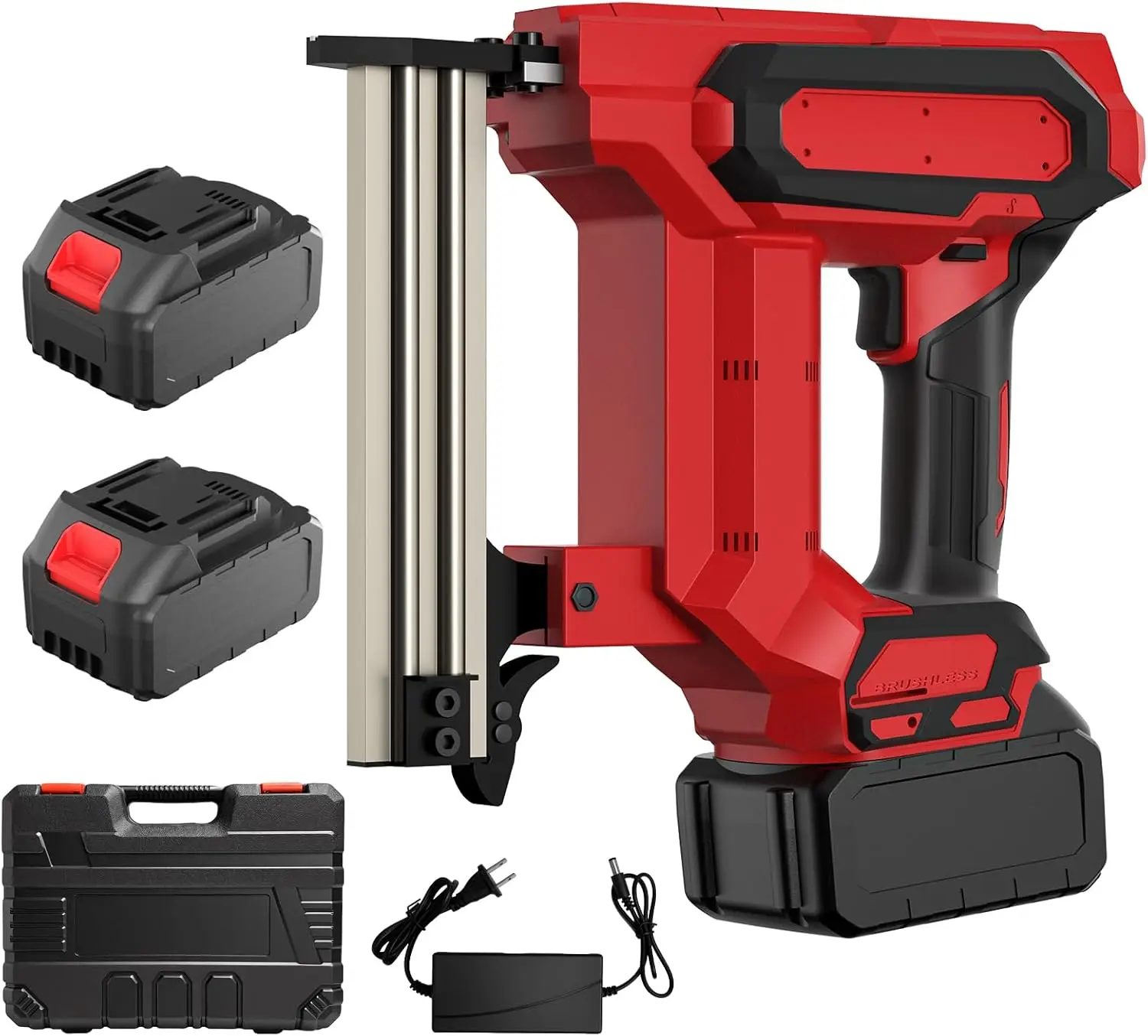 21V Cordless Brad Nailer and Stapler, Heavy Duty Battery Powered Nail Gun for Upholstery, Woodworking, Carpentry, and Home DIY (Staples Not Included)
21V Cordless Brad Nailer and Stapler, Heavy Duty Battery Powered Nail Gun for Upholstery, Woodworking, Carpentry, and Home DIY (Staples Not Included)