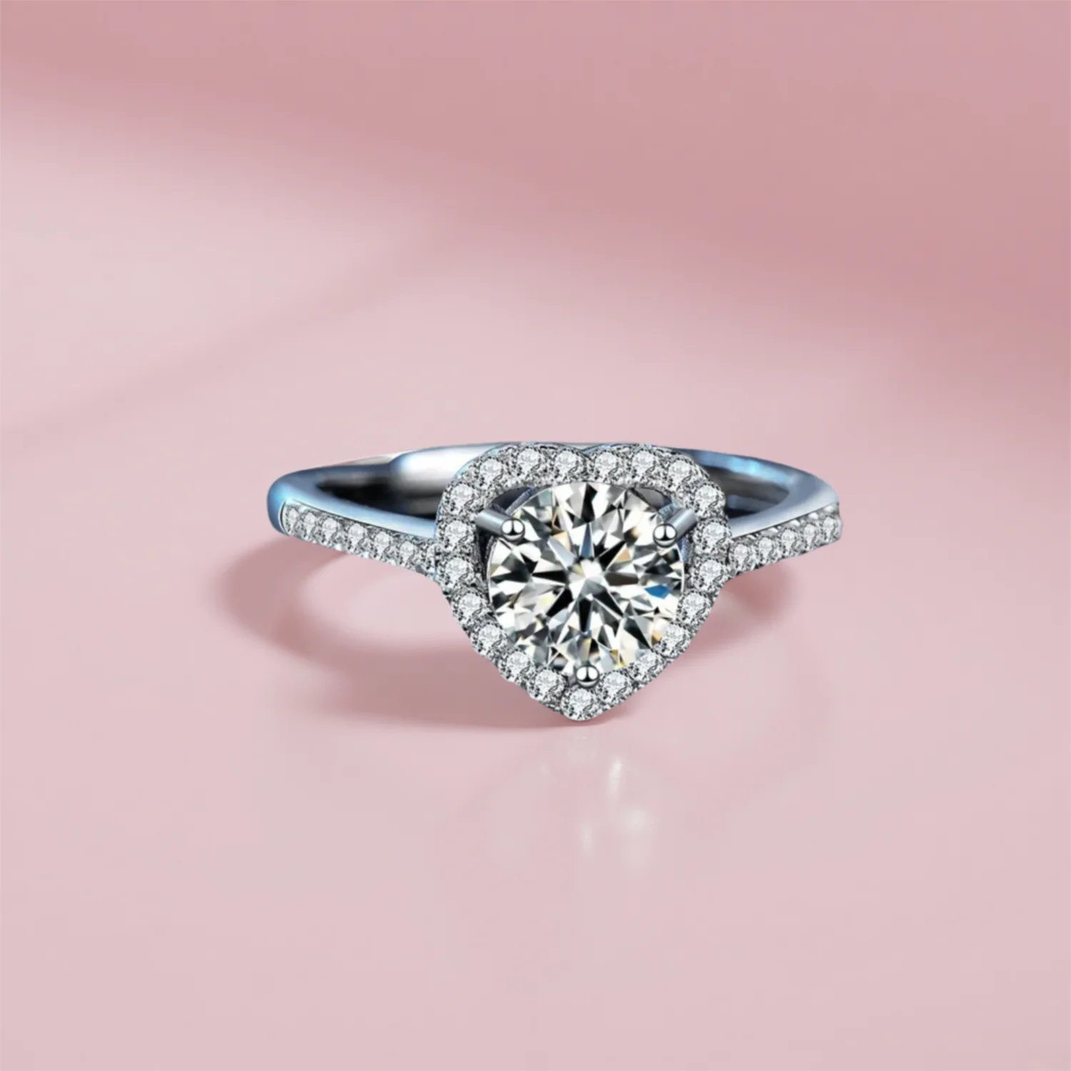 Heart Cut Engagement Ring for Women Gift Sterling Silver Moissanite Heart Halo Accented Ring Adjustable
Heart Cut Engagement Ring for Women Gift Sterling Silver Moissanite Heart Halo Accented Ring Adjustable