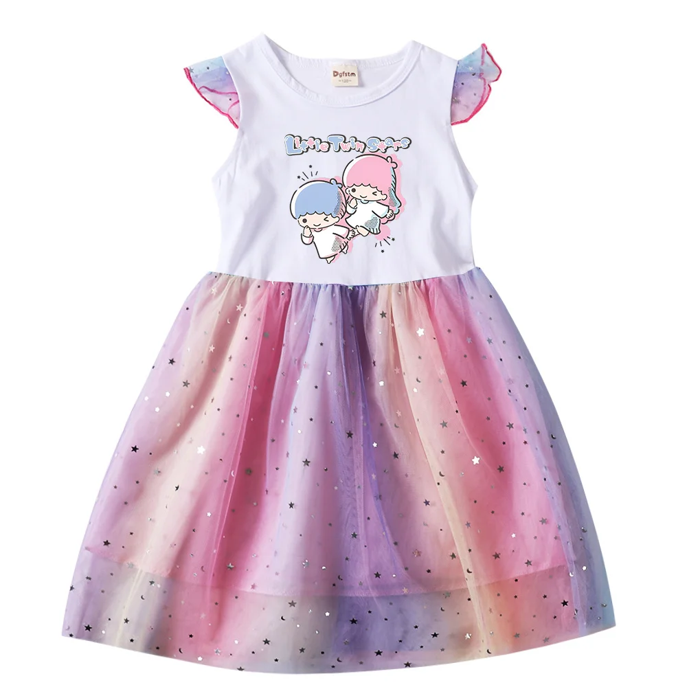 Cute Little Twin Stars Summer Kids Dresses for Girls Fashion Short Sleeve Princess Dress Children's Prom Mesh Dresses
Cute Little Twin Stars Summer Kids Dresses for Girls Fashion Short Sleeve Princess Dress Children's Prom Mesh Dresses