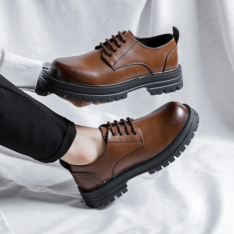 Increase Height Vintage Men Dress Platform Shoes Formal Korean Leather Shoes Business Work Suit Wedding Loafers Lace-up Oxfords
Increase Height Vintage Men Dress Platform Shoes Formal Korean Leather Shoes Business Work Suit Wedding Loafers Lace-up Oxfords