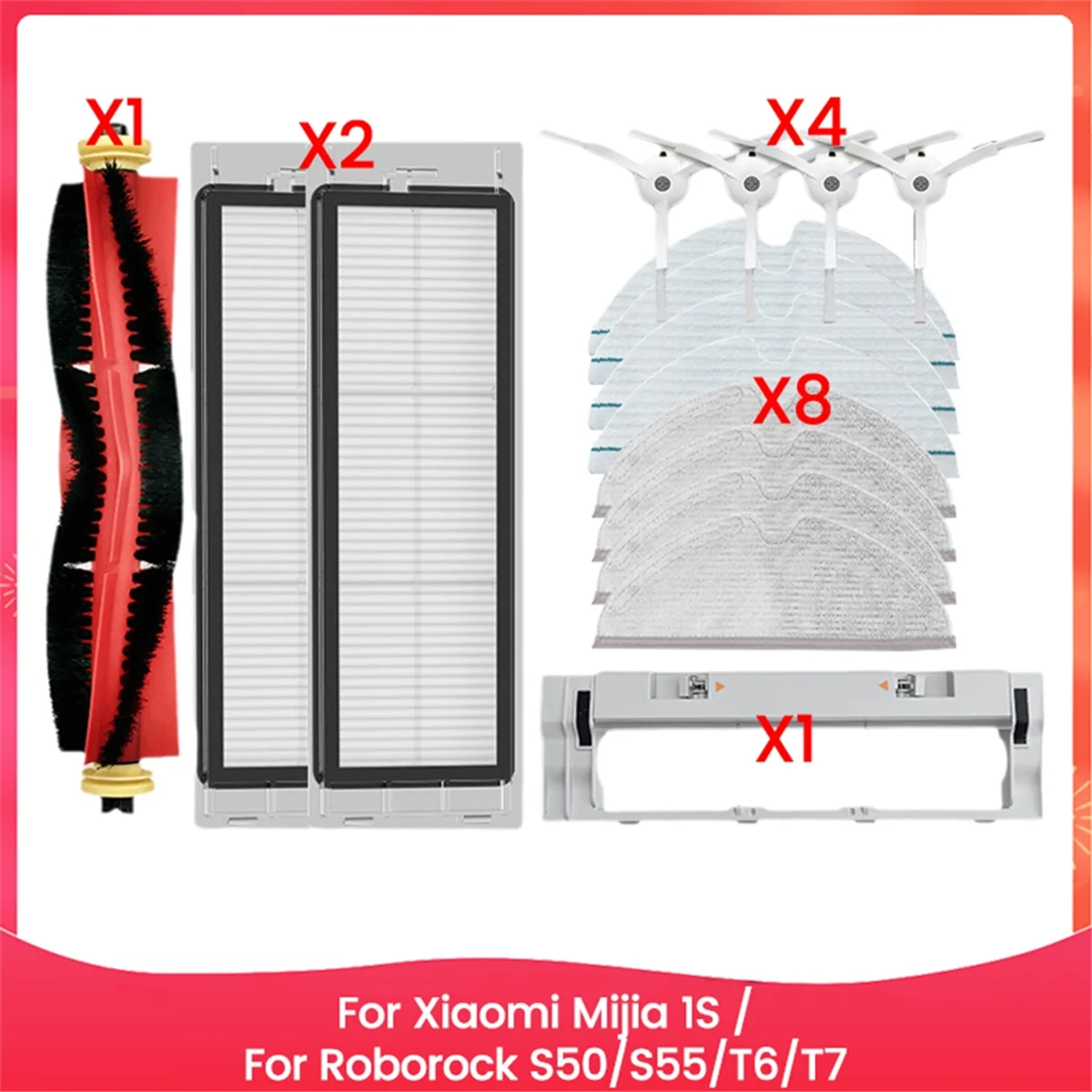A71Z 16PCS Brush Filter and Mop Cloth for 1S for S50 S55 T6 T7 Vacuum Cleaner Replacement Parts
A71Z 16PCS Brush Filter and Mop Cloth for 1S for S50 S55 T6 T7 Vacuum Cleaner Replacement Parts
