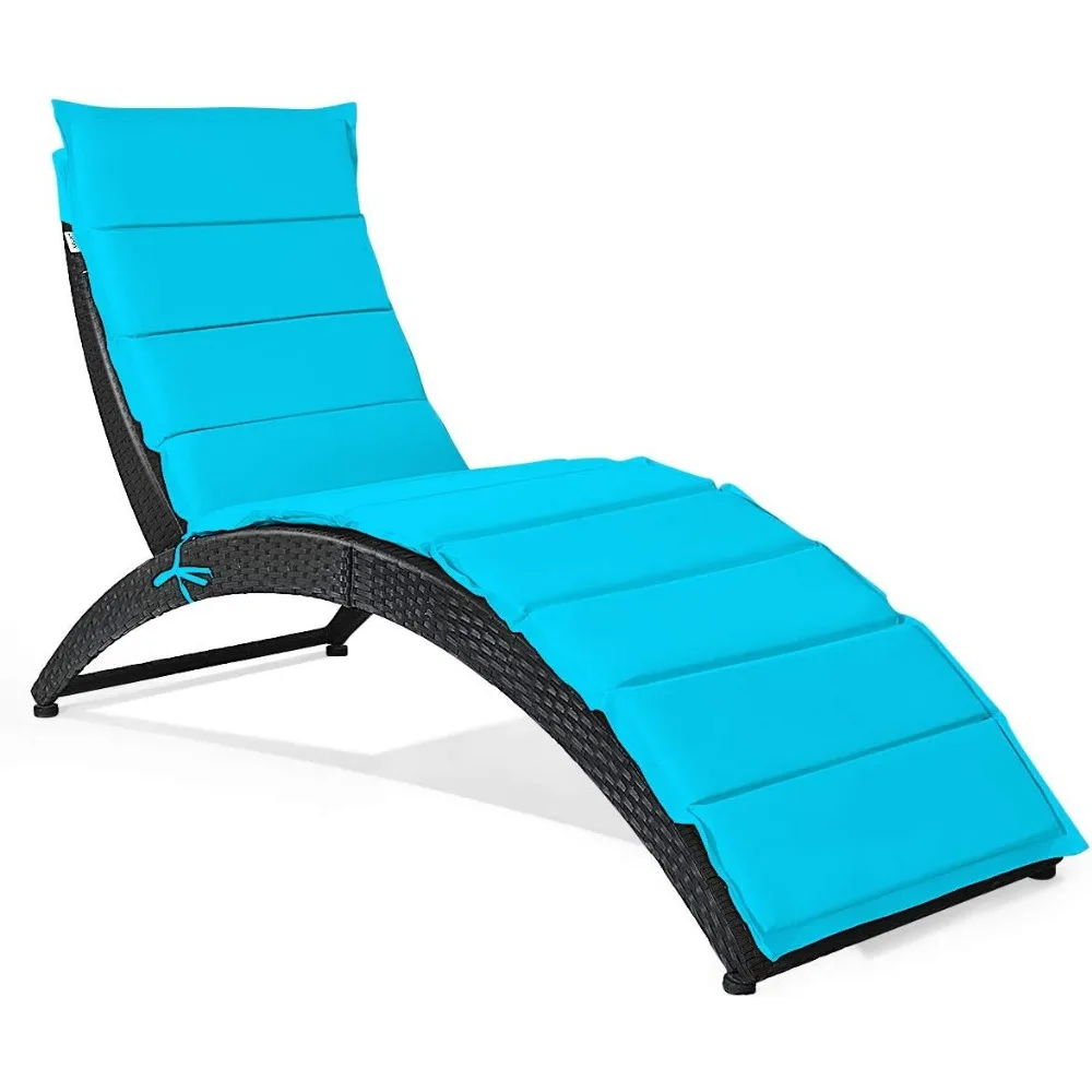 Foldable Patio Lounge Chair, Outdoor Rattan Lounger Chaise, Portable Patio Chaise with Cushion
Foldable Patio Lounge Chair, Outdoor Rattan Lounger Chaise, Portable Patio Chaise with Cushion