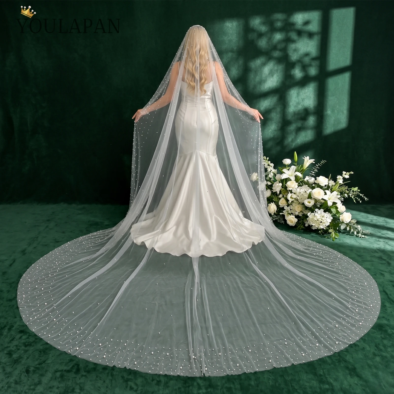 TOPQUEEN V145 5 Meters Wedding Veils Luxury Long Veil Cathedral Drop voile mariée with Pearls Bridal Covers Cape Veil Off White
TOPQUEEN V145 5 Meters Wedding Veils Luxury Long Veil Cathedral Drop voile mariée with Pearls Bridal Covers Cape Veil Off White