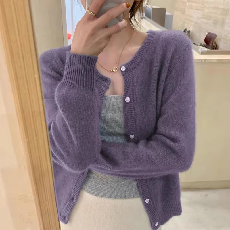 Long Sleeve Knitted Cardigan Women Sweater Elegant Winter Fashion Casual Simple Knitted jackets O Neck Loose Round Neck Tops
Long Sleeve Knitted Cardigan Women Sweater Elegant Winter Fashion Casual Simple Knitted jackets O Neck Loose Round Neck Tops